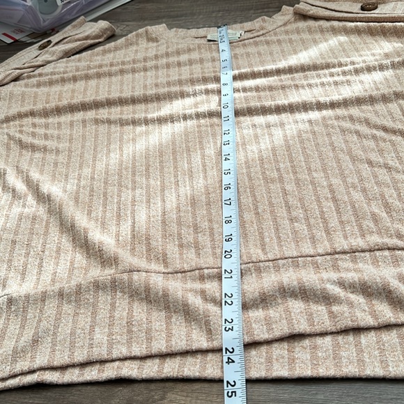 Anthropologie Saturday Sunday Sweater Button Details Pale Orange/Tan Women’s M - Picture 9 of 9